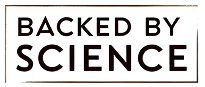 Label graphic stating "Backed by Science" for a youth website.